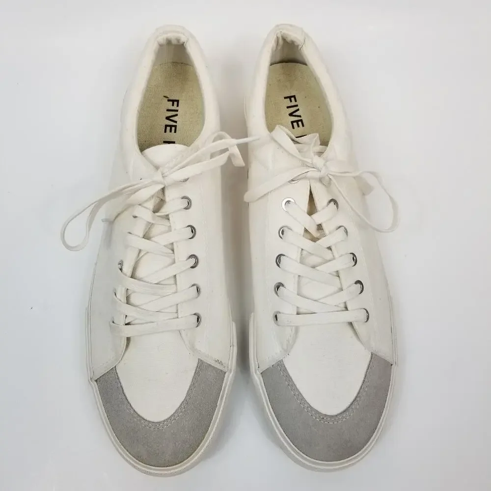 Five Four Men's Grayson White Canvas Sneakers NWOB Size 13